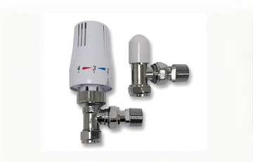 Thermostatic Radiator Valve Angled TRV & Lockshield 15 mm TRV SET