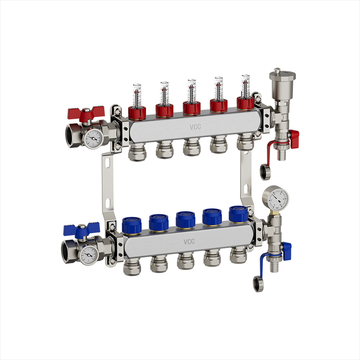 Stainless Steel Underfloor Heating Manifold – VHMD001 Manifold / 2 to 12 Port - VCC Home